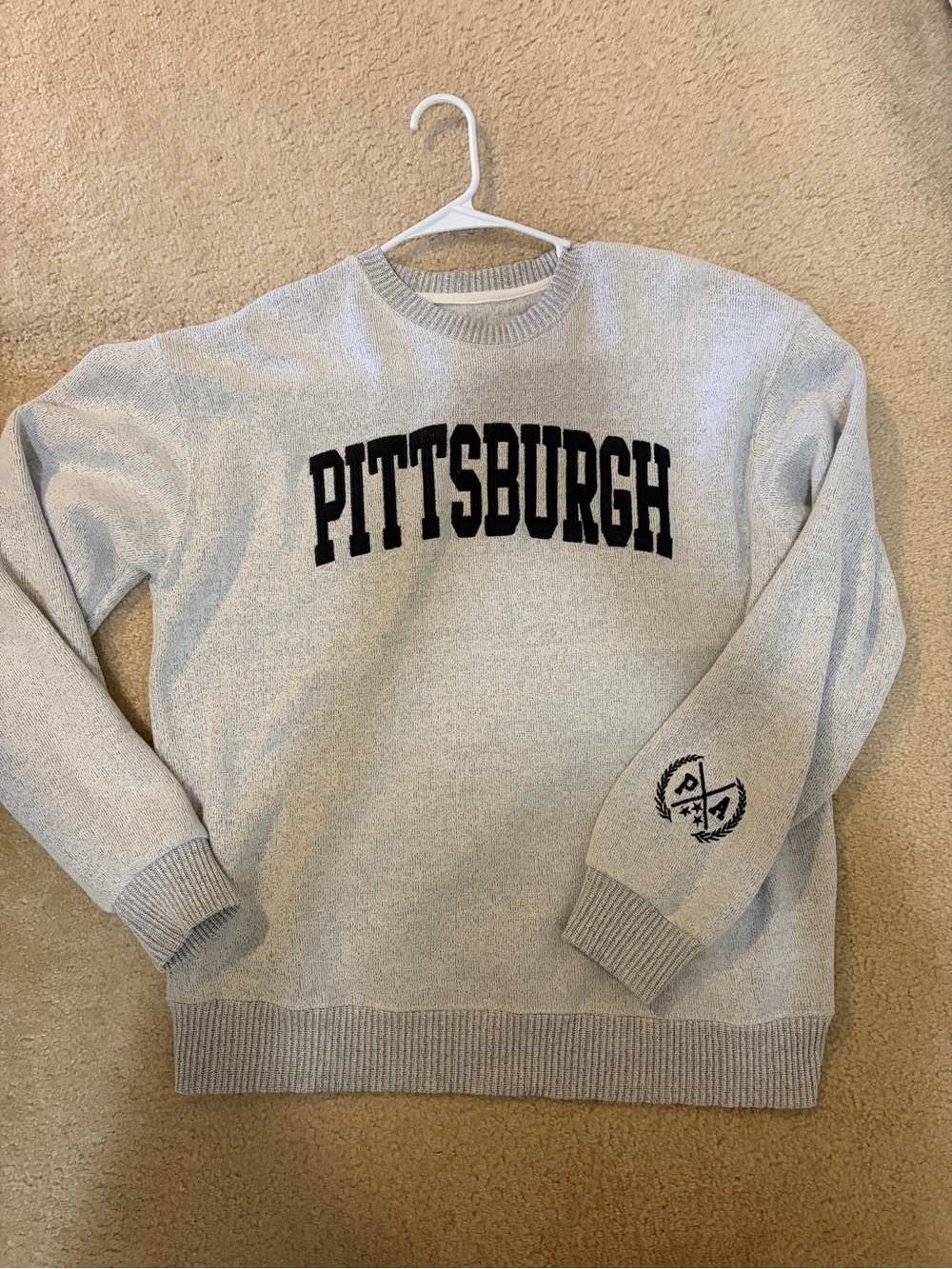 Pittsburgh Graphic Crewneck Sweatshirt Grey New York Popular Brand